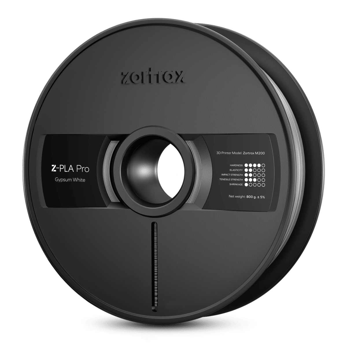 Køb Zortrax Z-PLA Pro - 1.75mm - 800g - Gypsum White filament - Pris 379.00 kr.