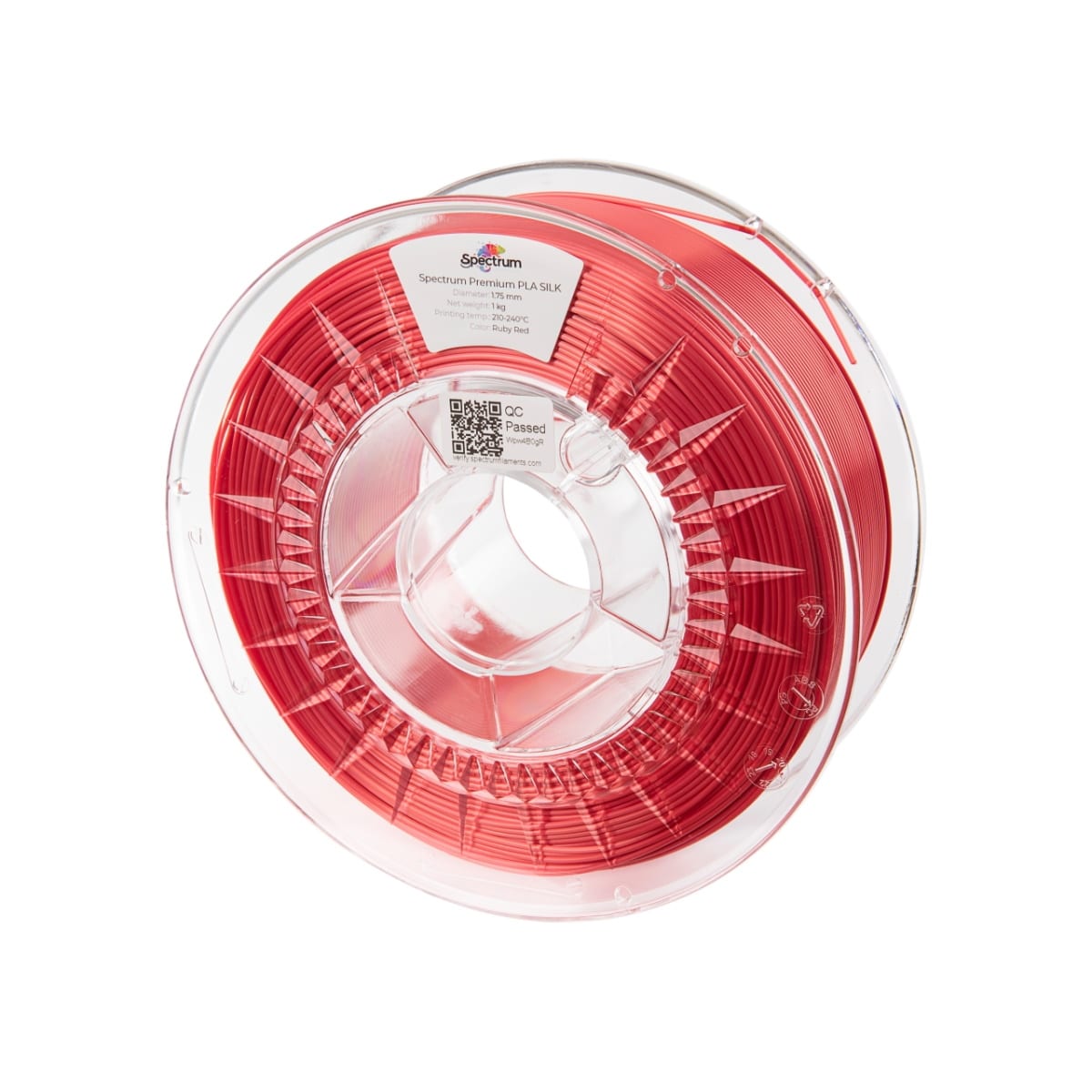 Køb Spectrum Filaments - PLA Silk - 1.75mm - Ruby Red - 1 kg - Pris 144.00 kr.