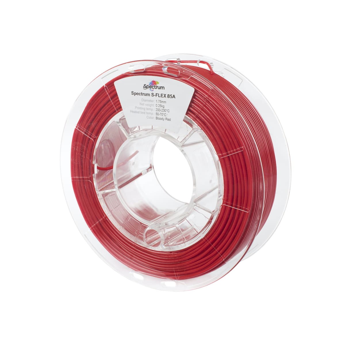 Køb Spectrum Filaments - S-Flex 85A - 1.75mm - Bloody Red - 0.25kg filament - Pris 140.00 kr.