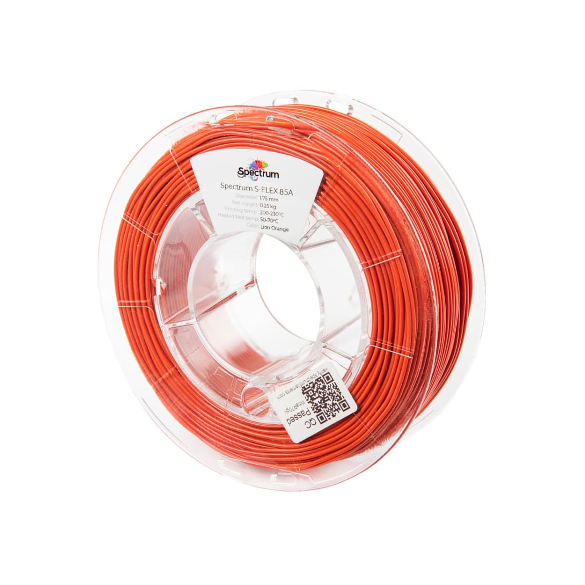 Køb Spectrum Filaments - S-Flex 85A - 1.75mm - Lion Orange - 0.25kg 3d printer - Pris 140.00 kr.