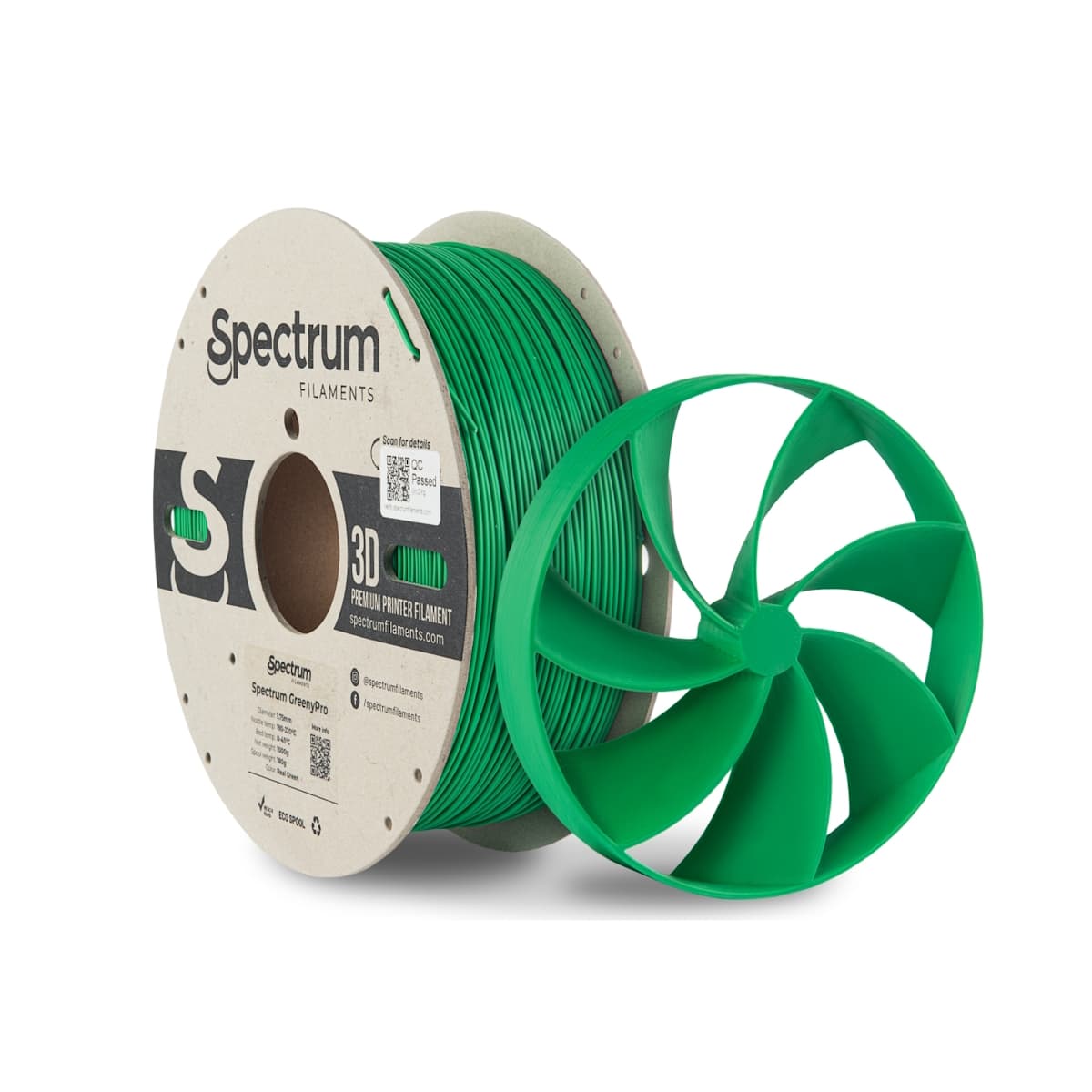 Køb Spectrum Filaments - GreenyPro - 1.75mm - Real Green - 1 kg - Pris 290.00 kr.