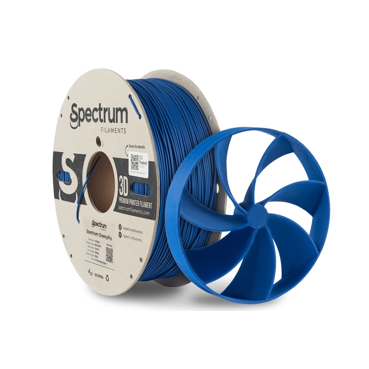 Køb Spectrum Filaments - GreenyPro - 1.75mm - Ultramarine Blue - 1 kg filament - Pris 290.00 kr.