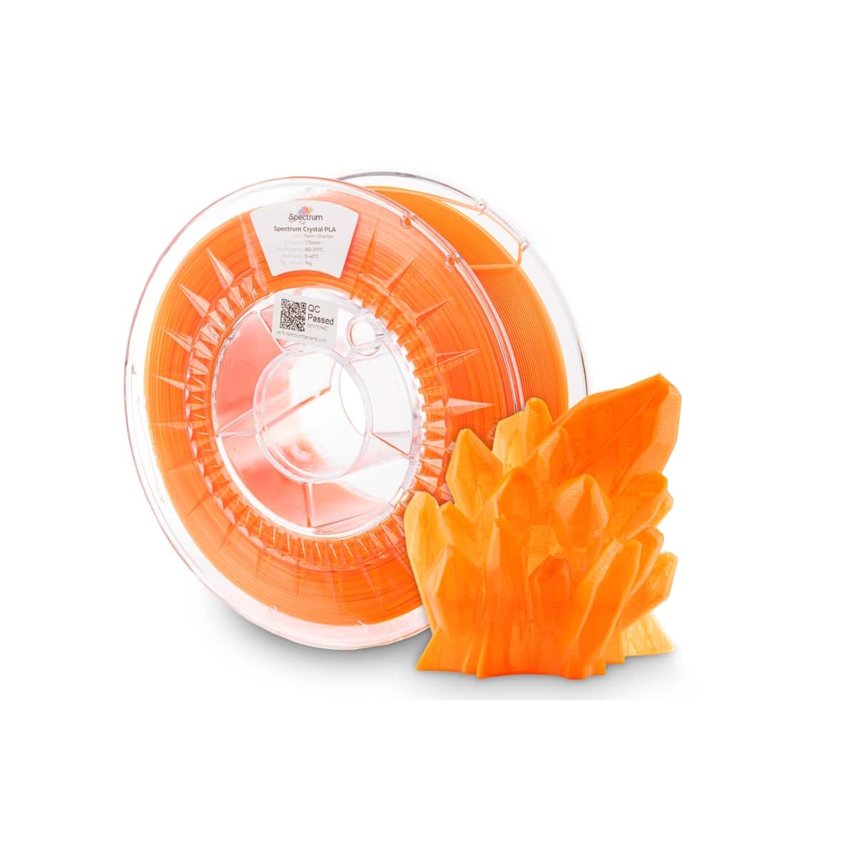 Køb Spectrum Filaments - PLA Crystal - 1.75mm - Neon Orange - 1 kg filament - Pris 160.00 kr.