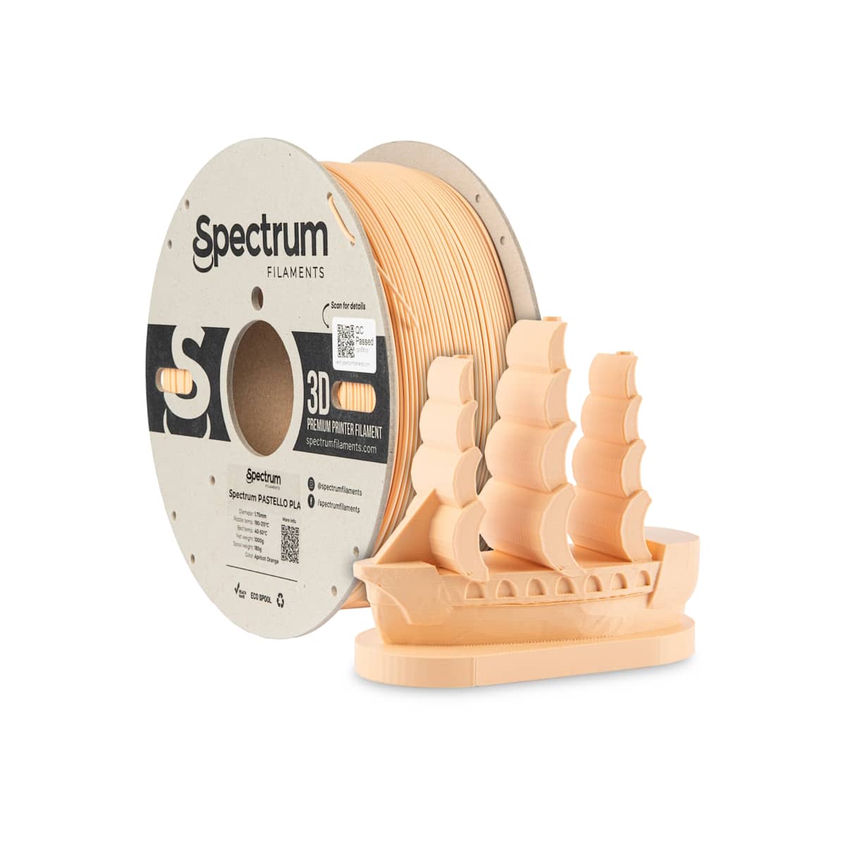 Køb Spectrum Filaments - Pastello PLA - 1.75mm - Apricot Orange - 1 kg 3d printer - Pris 160.00 kr.