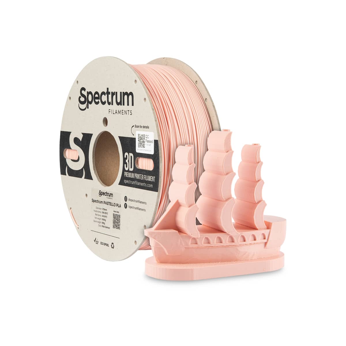 Køb Spectrum Filaments - Pastello PLA - 1.75mm - Pale Salmon - 1 kg filament - Pris 160.00 kr.