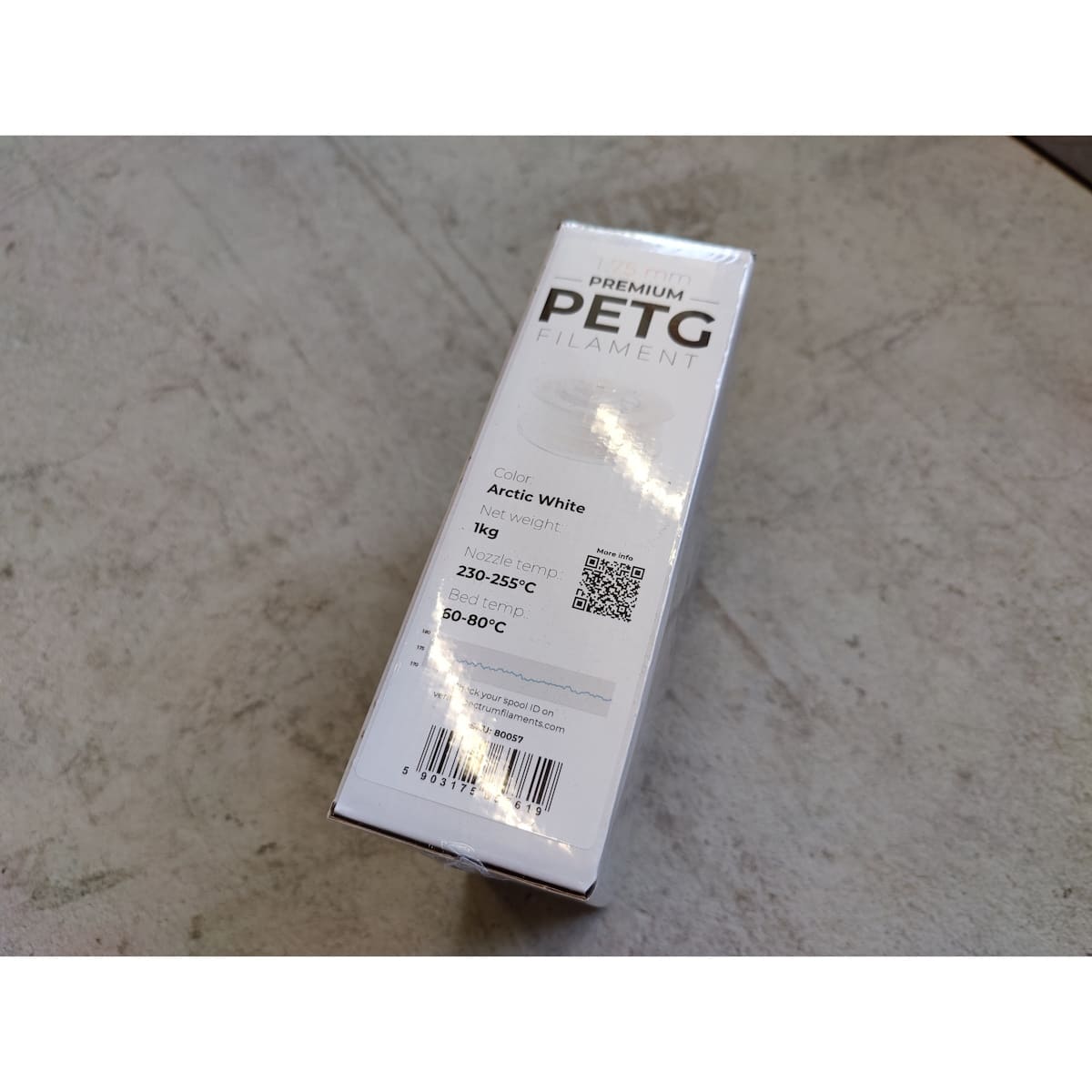 Køb Spectrum Filaments - PETG - 1.75mm - Arctic White - 1 kg - Pris 129.00 kr.