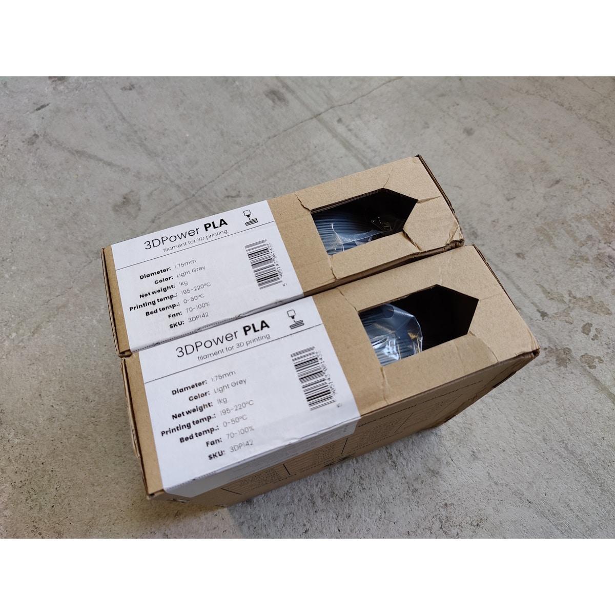 Køb 3DPower Basic Filament - PLA - 1.75mm - Light Grey - 1 kg - Pris 89.00 kr.