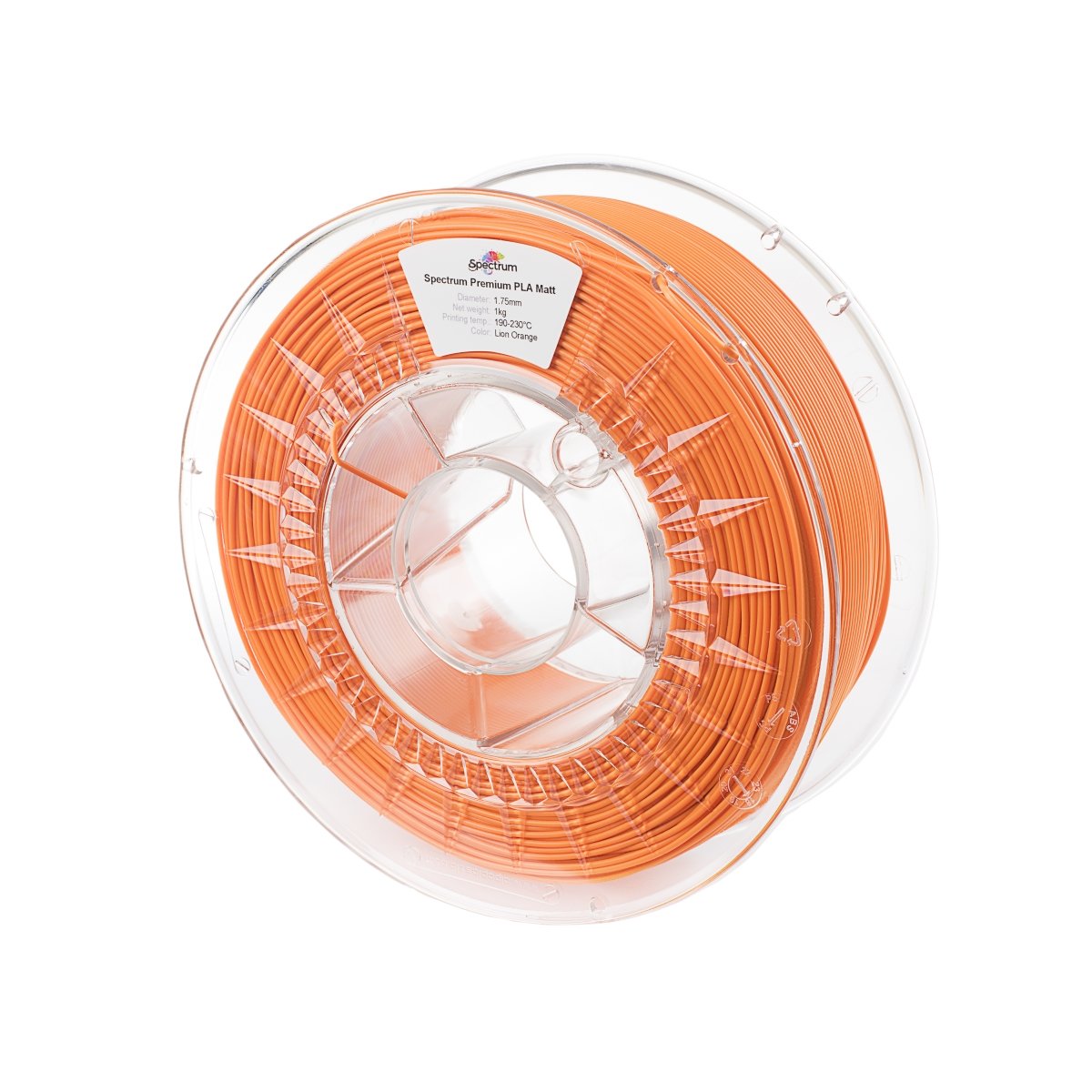 Køb Spectrum Filaments - PLA Matt - 1.75mm - Lion Orange - 1 kg filament - Pris 210.00 kr.