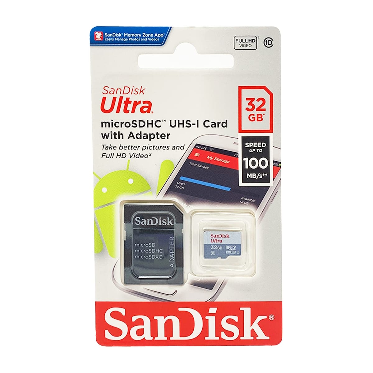 Se SanDisk Ultra microSDHC UHS-1 32 GB hos 3DStore.dk