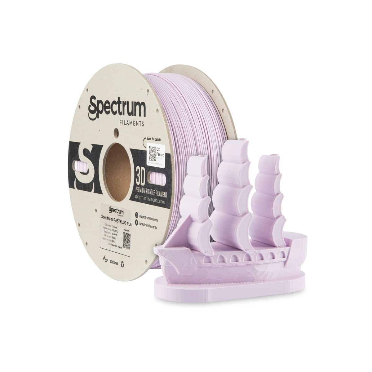 Køb Spectrum Filaments - Pastello PLA - 1.75mm - Cosmetic Mauve - 1 kg - Pris 160.00 kr.